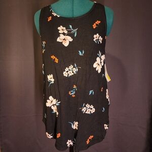 3/$20 Olivia Sky Black Floral Tank Top